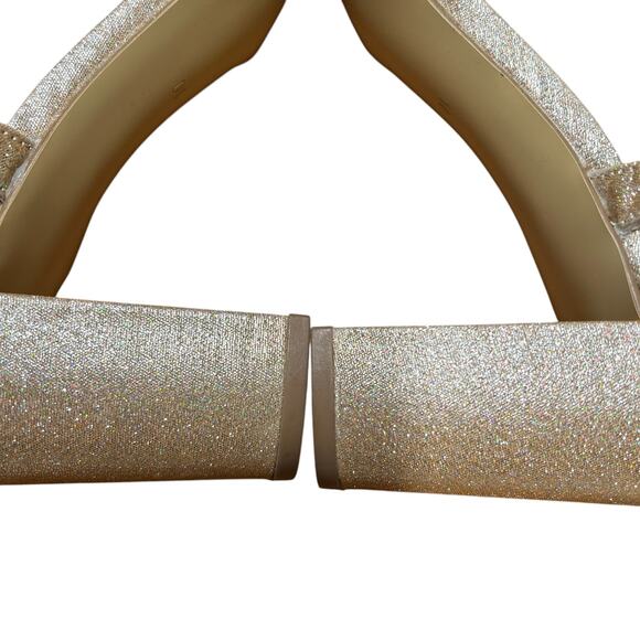 BADGLEY MISCHKA American Glamour Womens 10 Rose Gold Strappy Sparkle Sandal - Picture 14 of 16